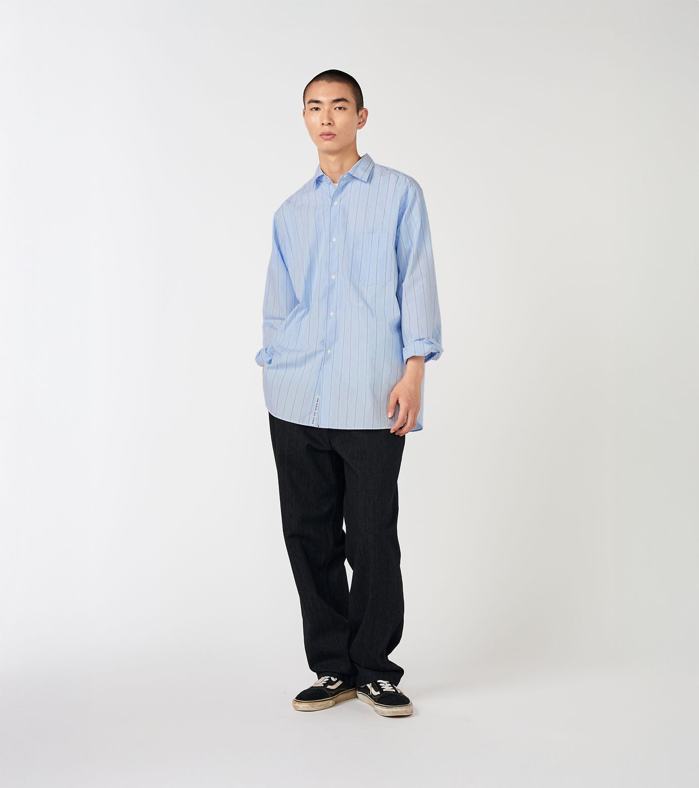 nanamica Regular Collar Stripe Wind Shirt