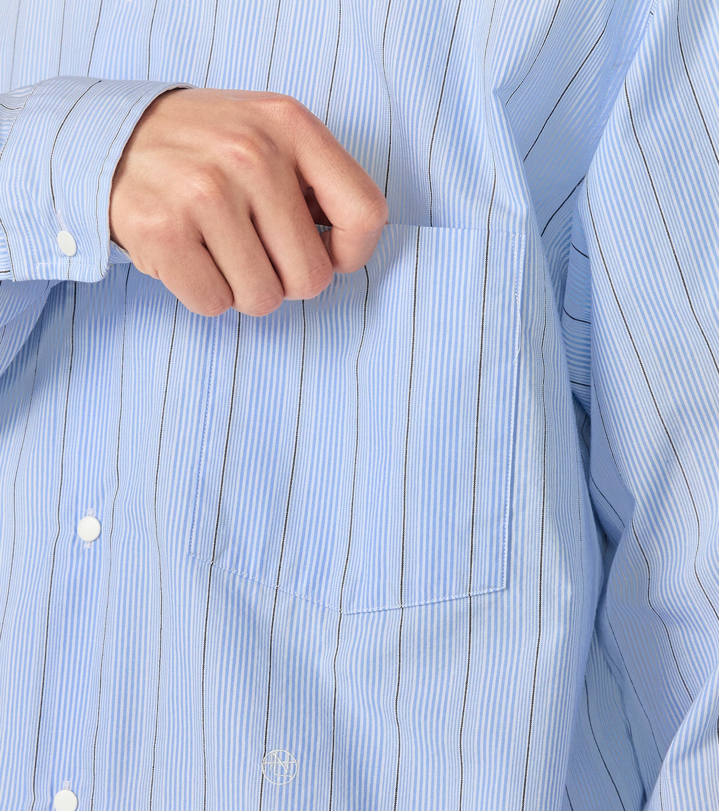 nanamica Regular Collar Stripe Wind Shirt