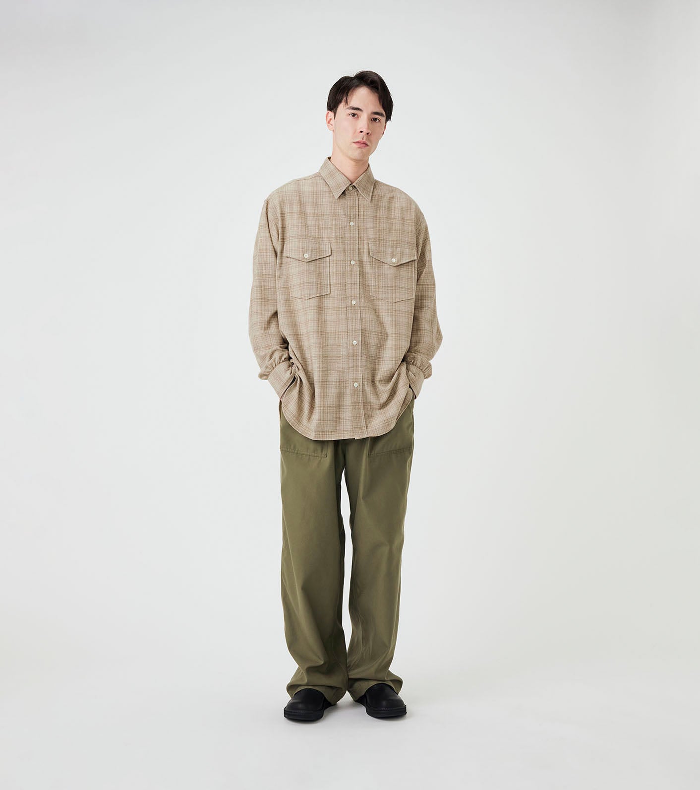nanamica Regular Collar Wool Plaid Shirt