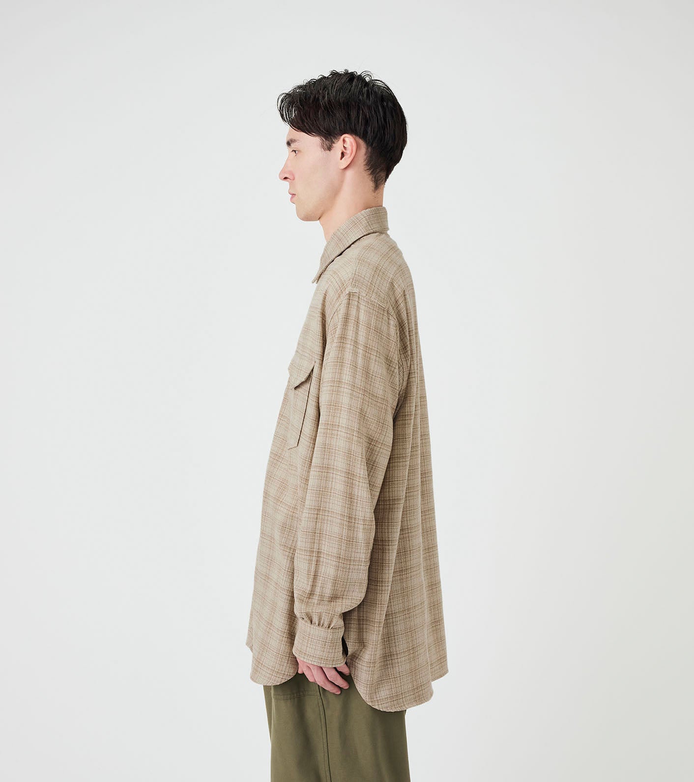 nanamica Regular Collar Wool Plaid Shirt