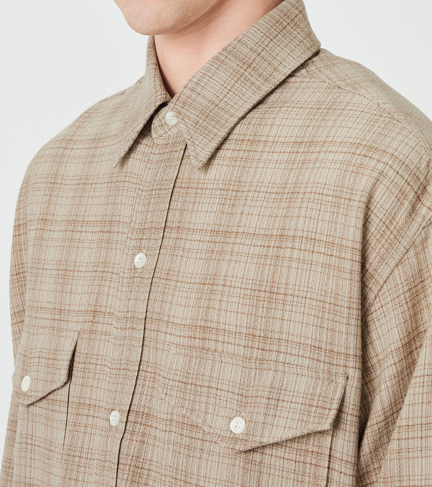 nanamica Regular Collar Wool Plaid Shirt