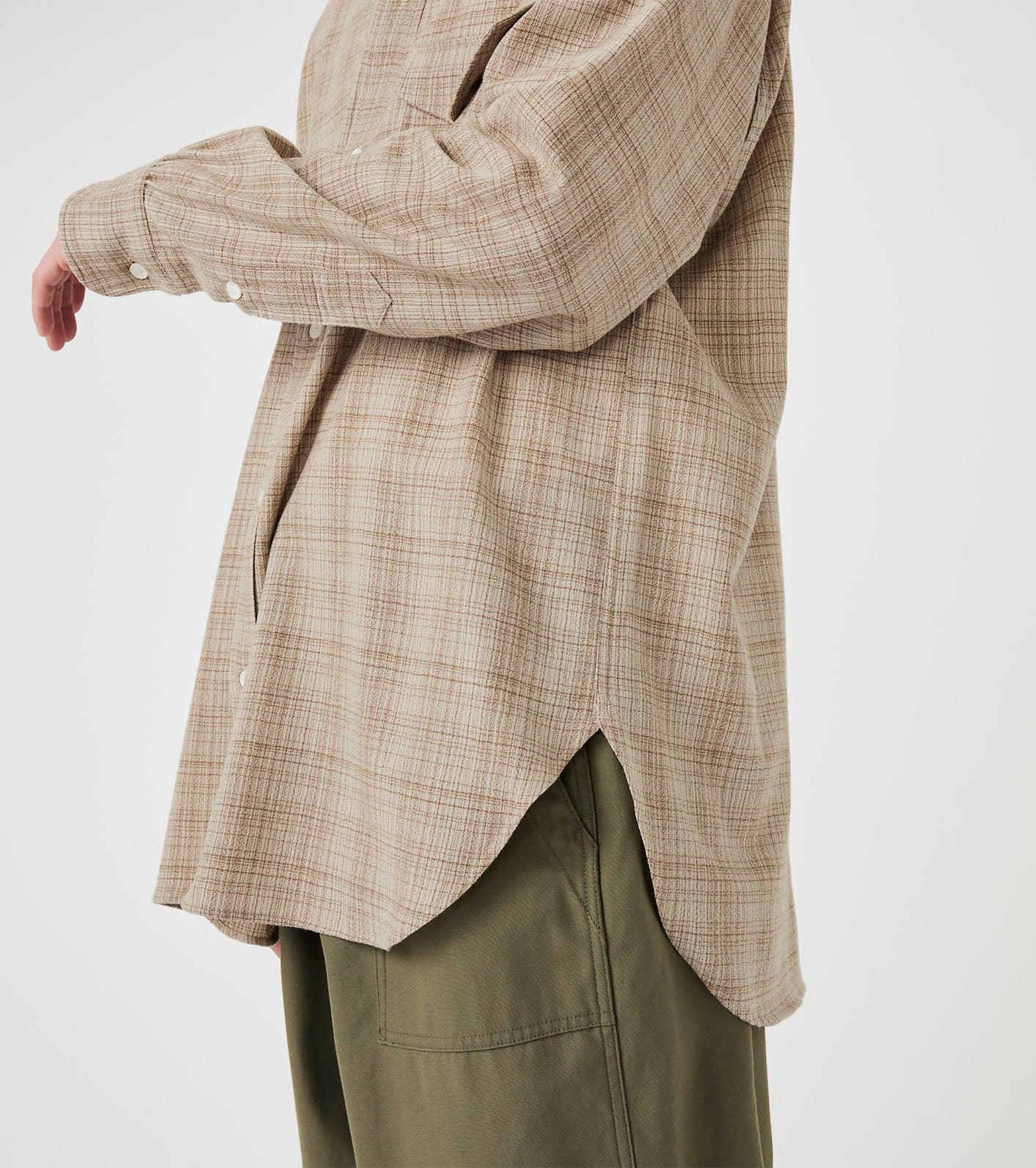 nanamica Regular Collar Wool Plaid Shirt