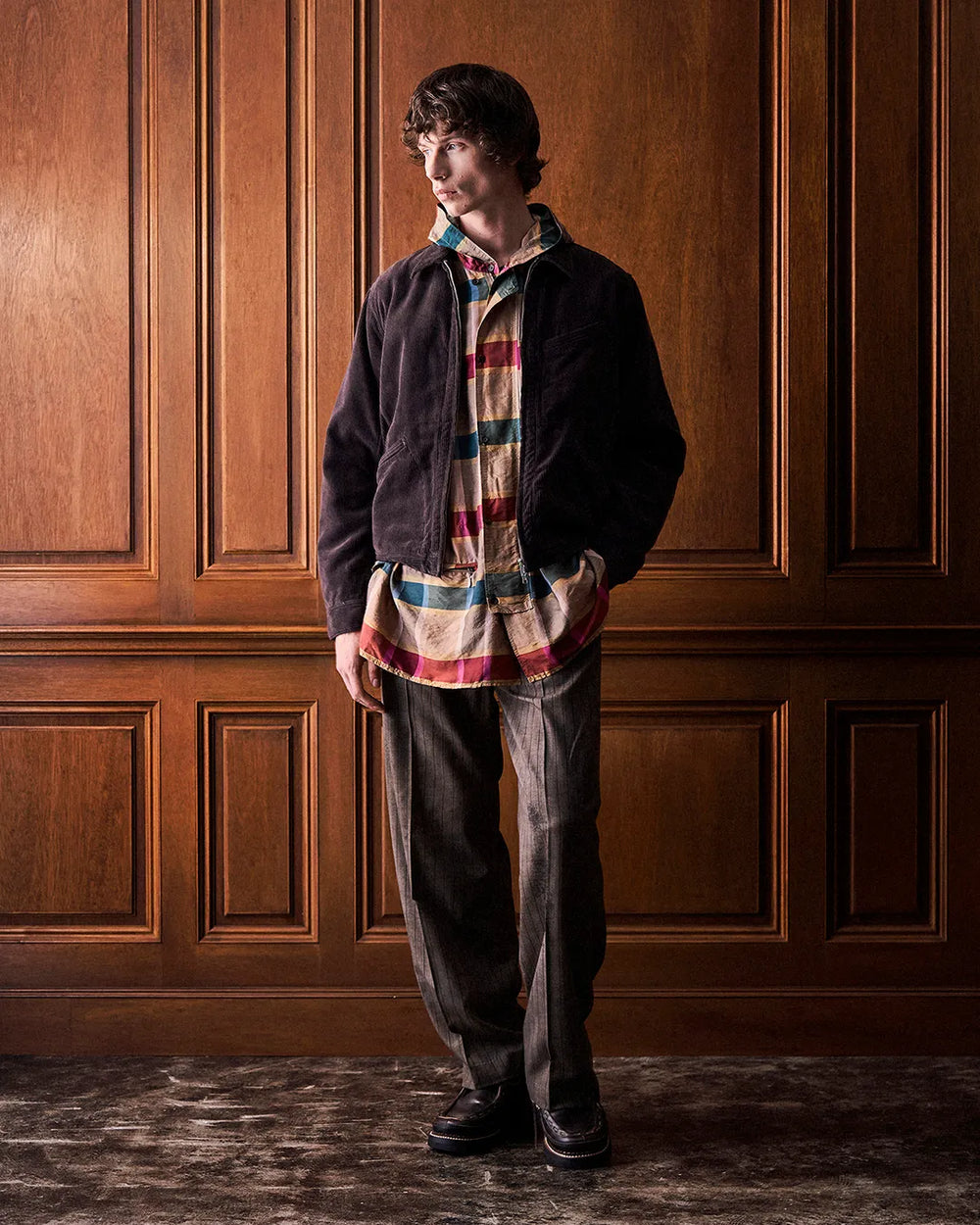 NICENESS S.JETT Silk Corduroy Short Blouson