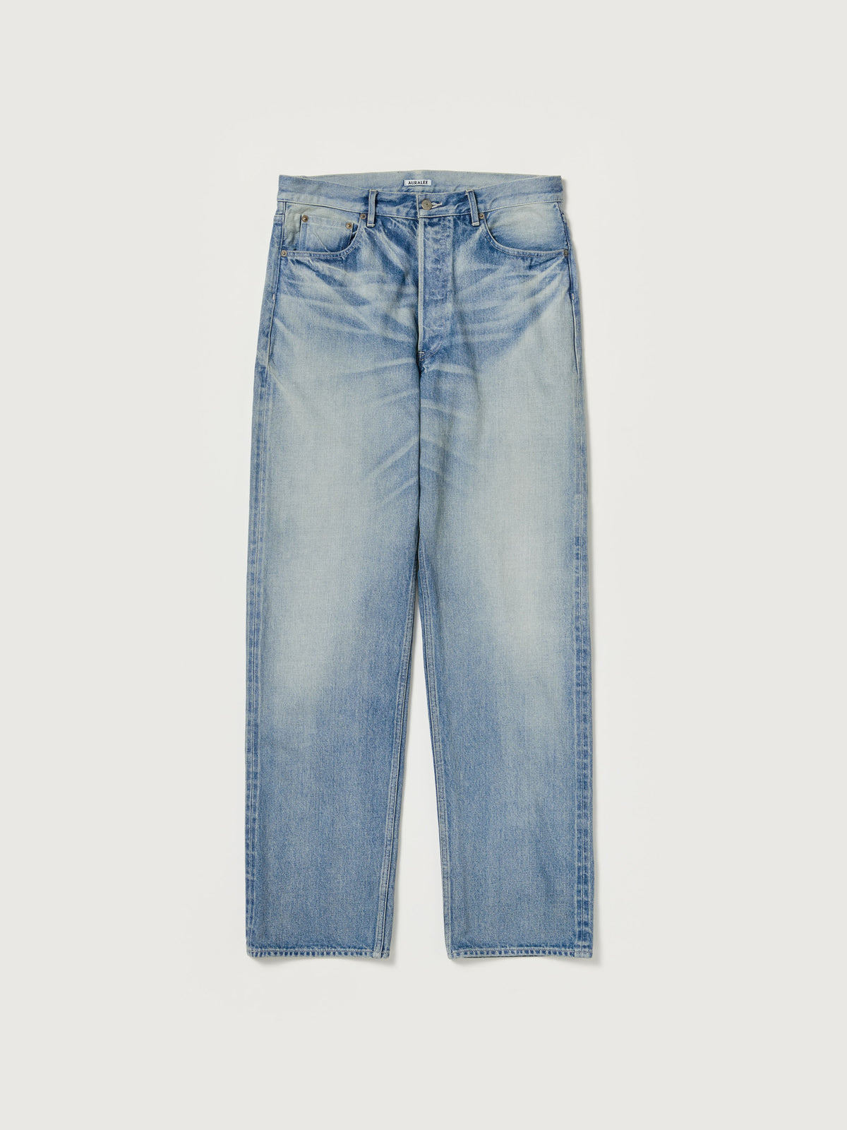 AURALEE SELVEDGE FADED HEAVY DENIM WIDE PANTS