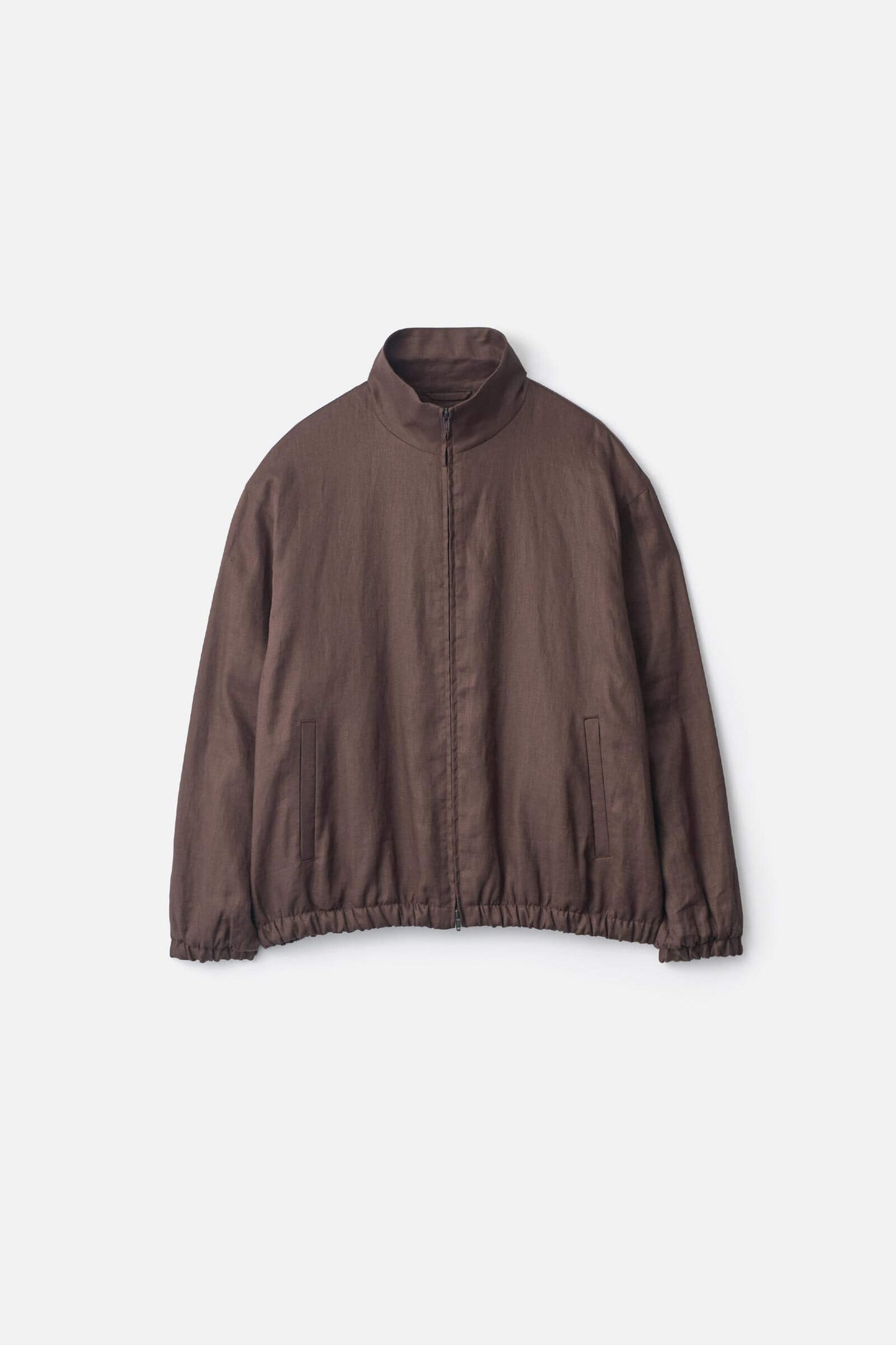 ssstein LIGHT LINEN SHIRRED LIGHT ZIP JACKET