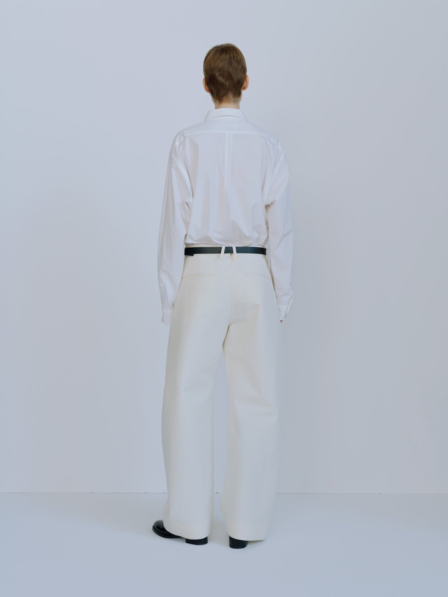 ssstein DOUBLE WEAVE COTTON ROUND PANTS