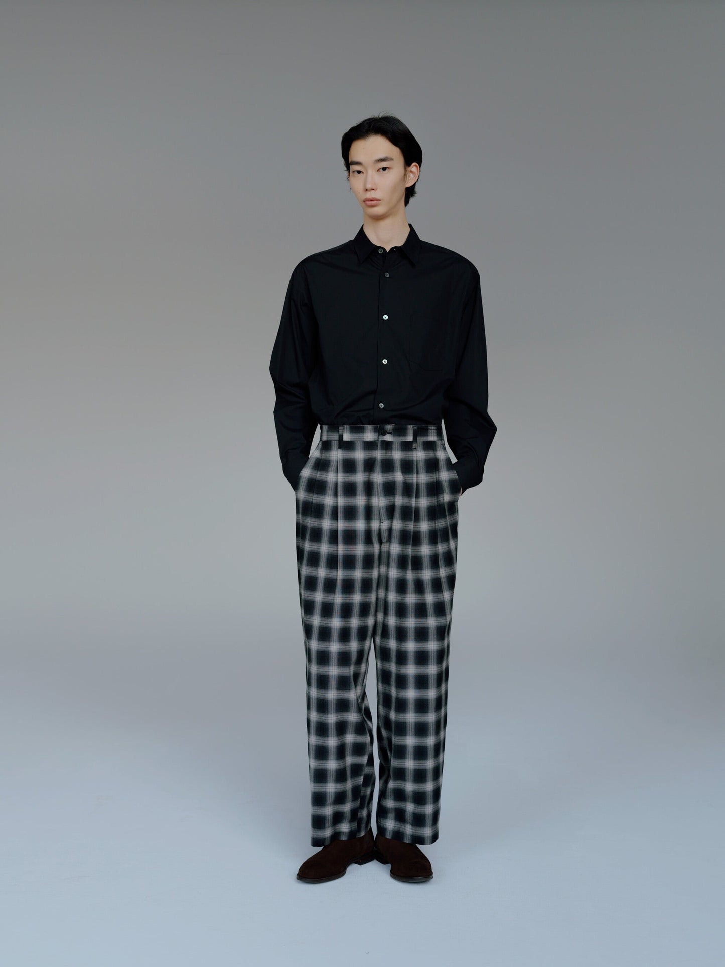 ssstein COTTON VISCOSE WIDE EASY TROUSERS