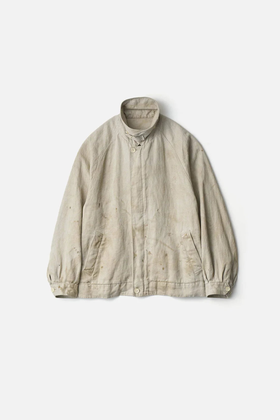 ssstein HEAVY LINEN HERRINGBONE ZIP JACKET – unexpected store ssstein HEAVY LINEN HERRINGBONE ZIP JACKET – unexpected store