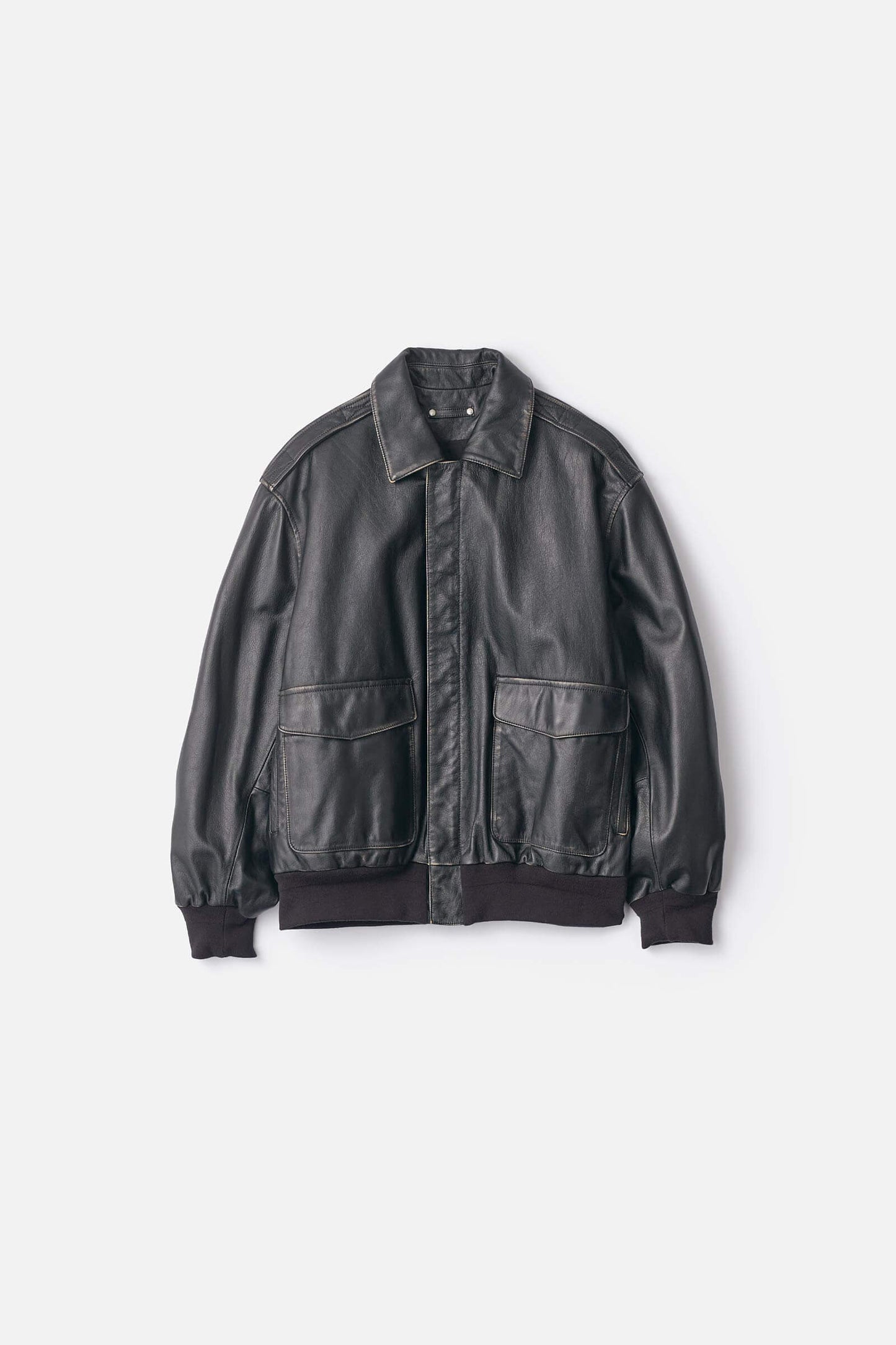 ssstein Cow Leather Vintage Flight Jacket