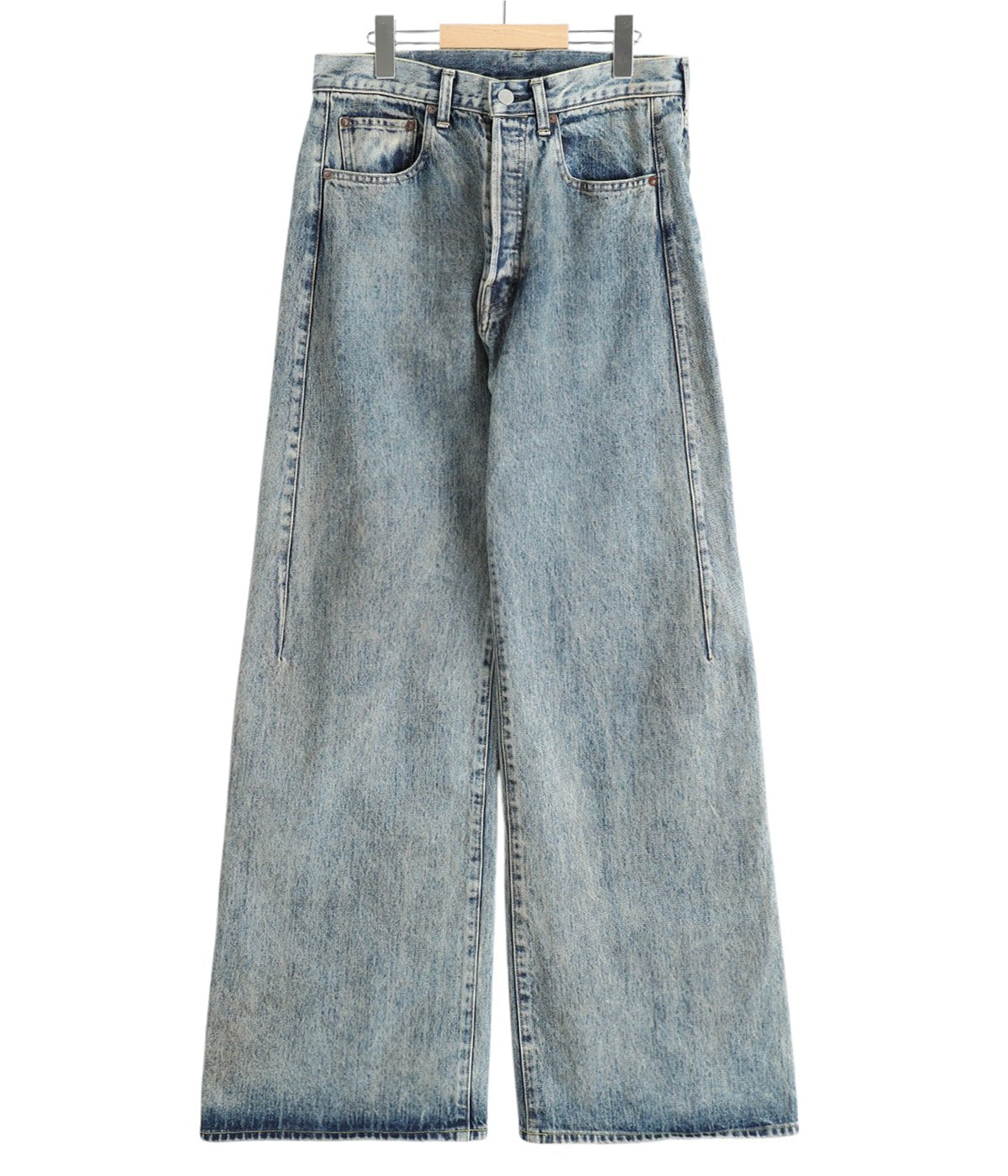 ssstein DEFORMED FLARE VINTAGE DENIM JEANS