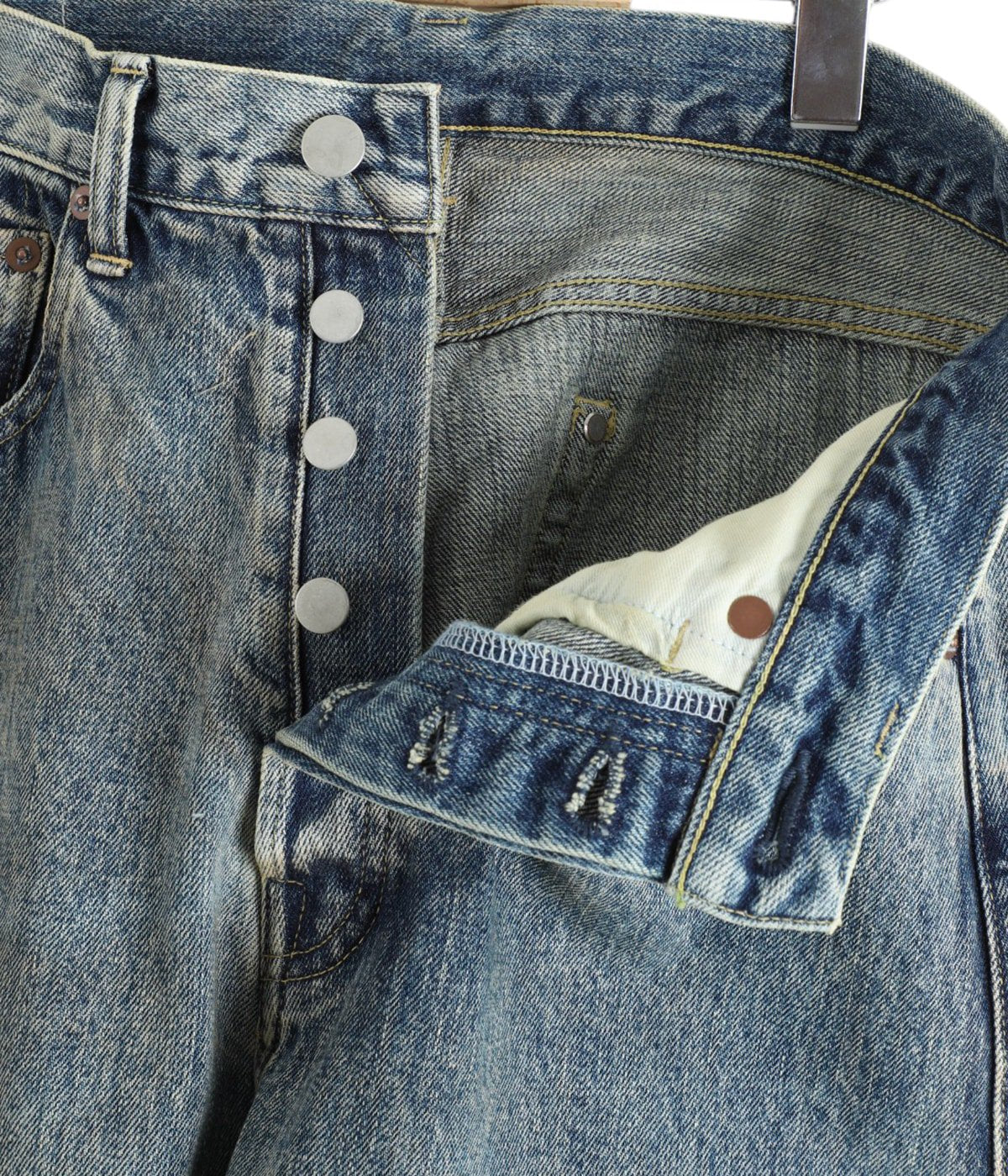 ssstein DEFORMED FLARE VINTAGE DENIM JEANS