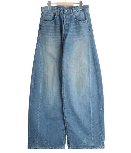 ssstein DEFORMATION WIDE DENIM JEANS
