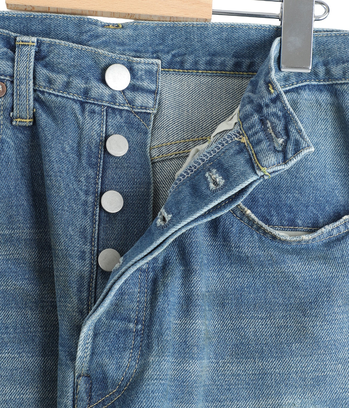 ssstein DEFORMATION WIDE DENIM JEANS