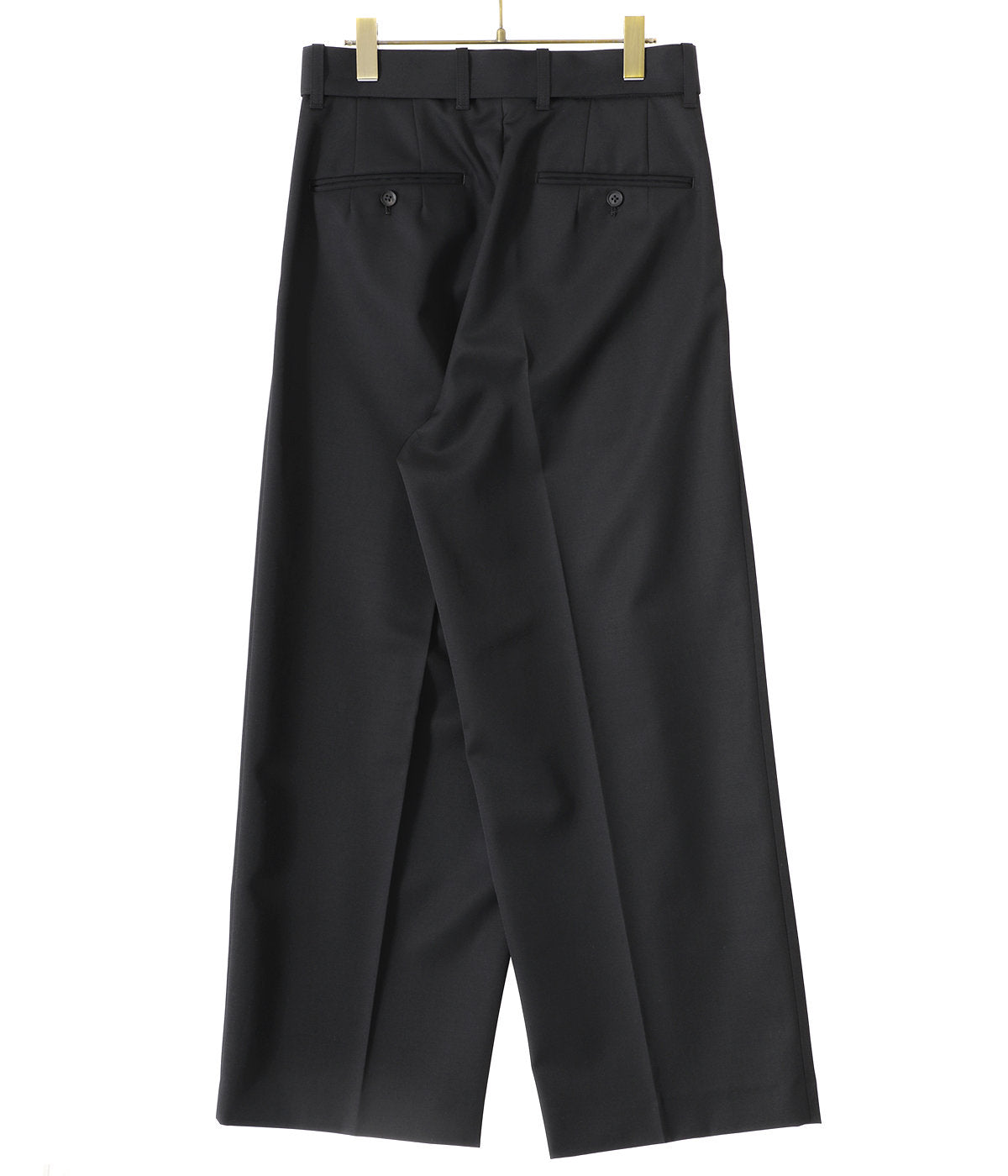 stein wide straight trousers black 22SS - スラックス