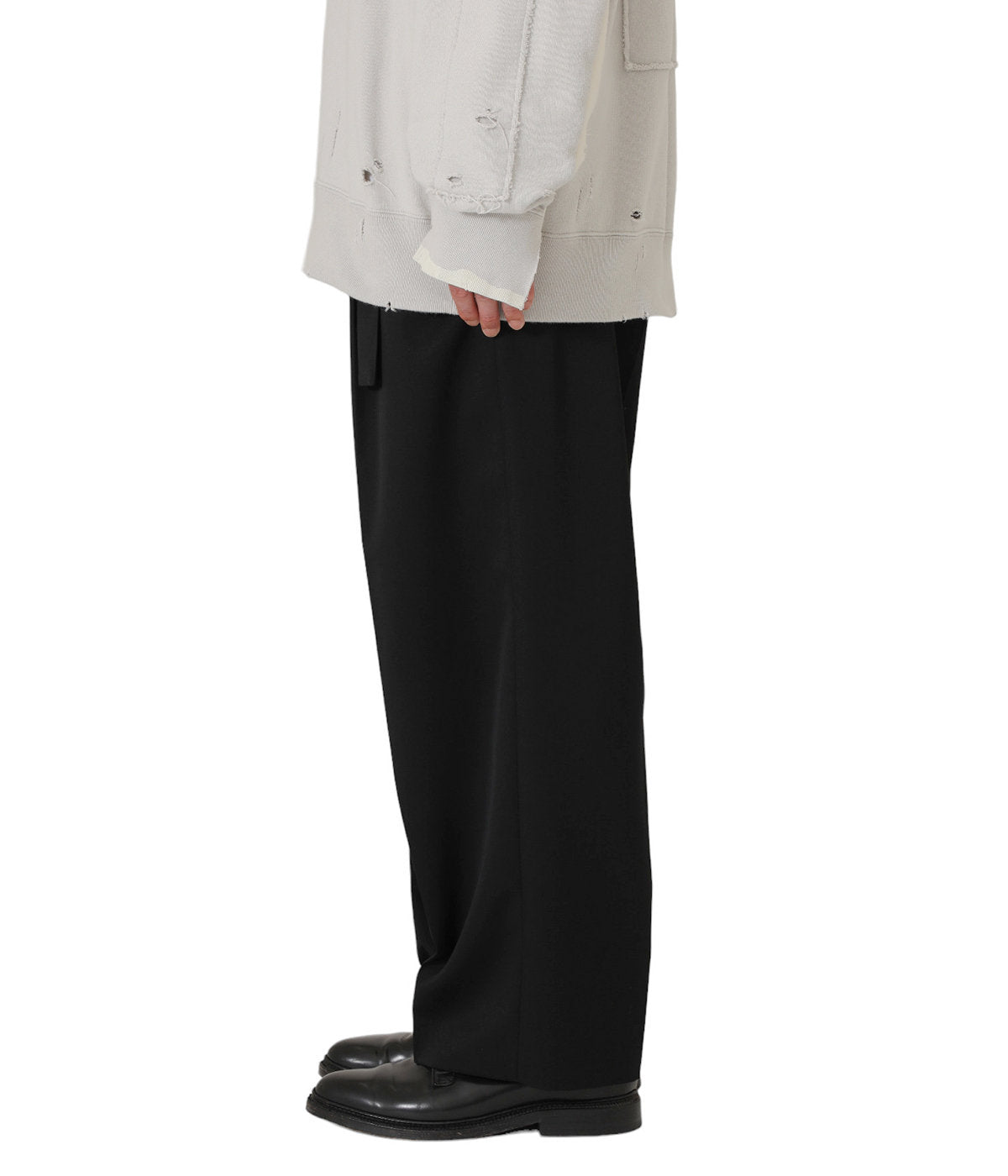 stein BLACK BELTED WIDE STRAIGHT TROUSERS SS24 – GRAPH LAYER