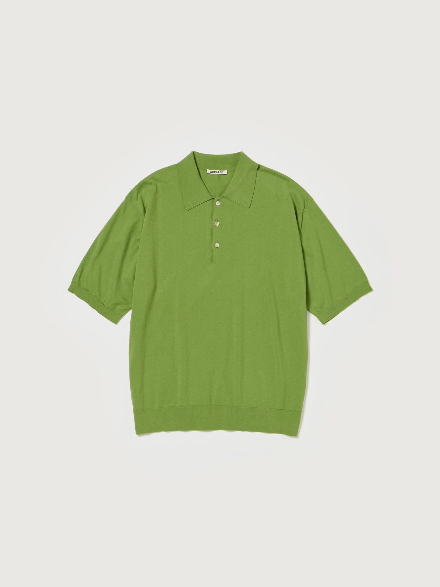 AURALEE SUPER HIGH GAUGE COTTON KNIT POLO