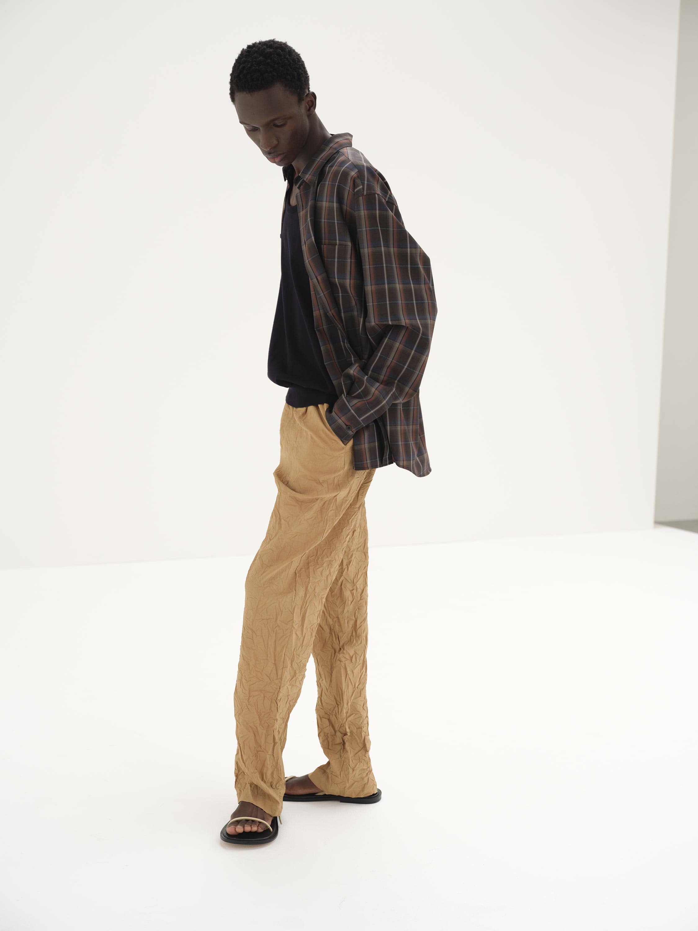 AURALEE SUPER LIGHT WOOL CHECK SHIRT