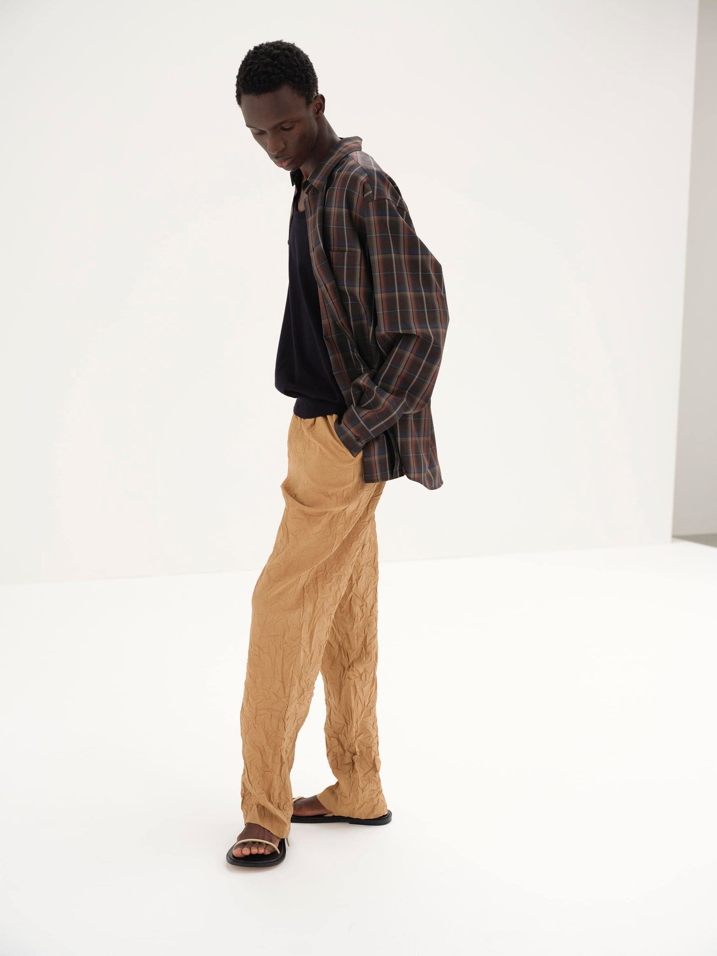 AURALEE SUPER LIGHT WOOL CHECK SHIRT