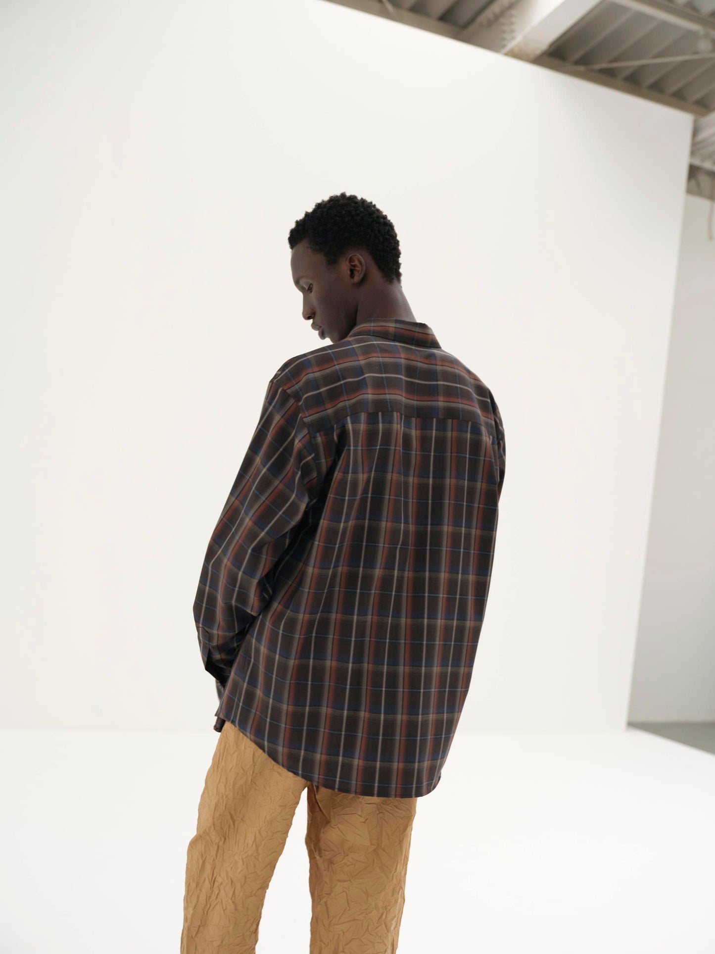 AURALEE SUPER LIGHT WOOL CHECK SHIRT