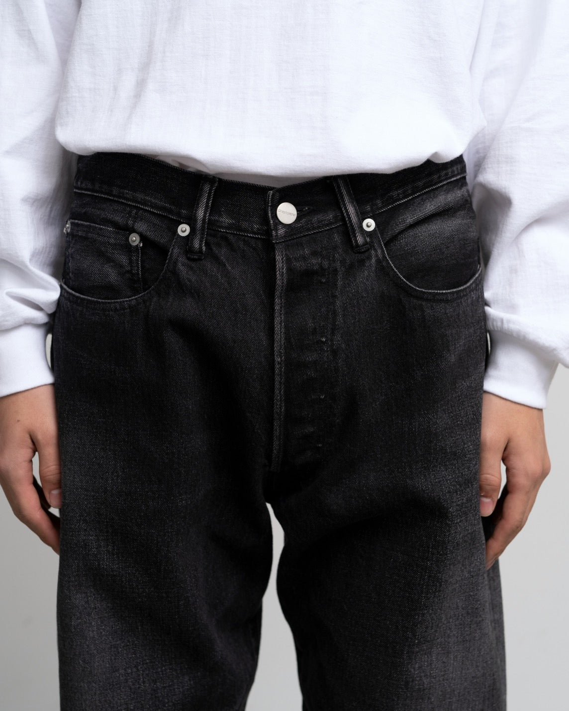 Graphpaper Selvage Denim Five Pocket Tapered Pants - DARK FADE