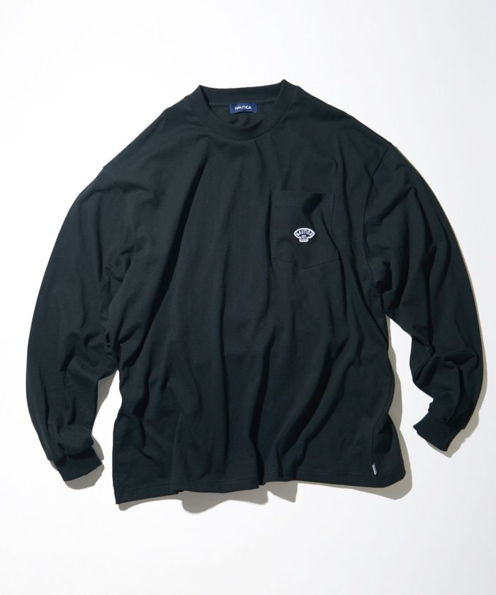 NAUTICA JAPAN Small Patch Logo Pocket L/S Tee