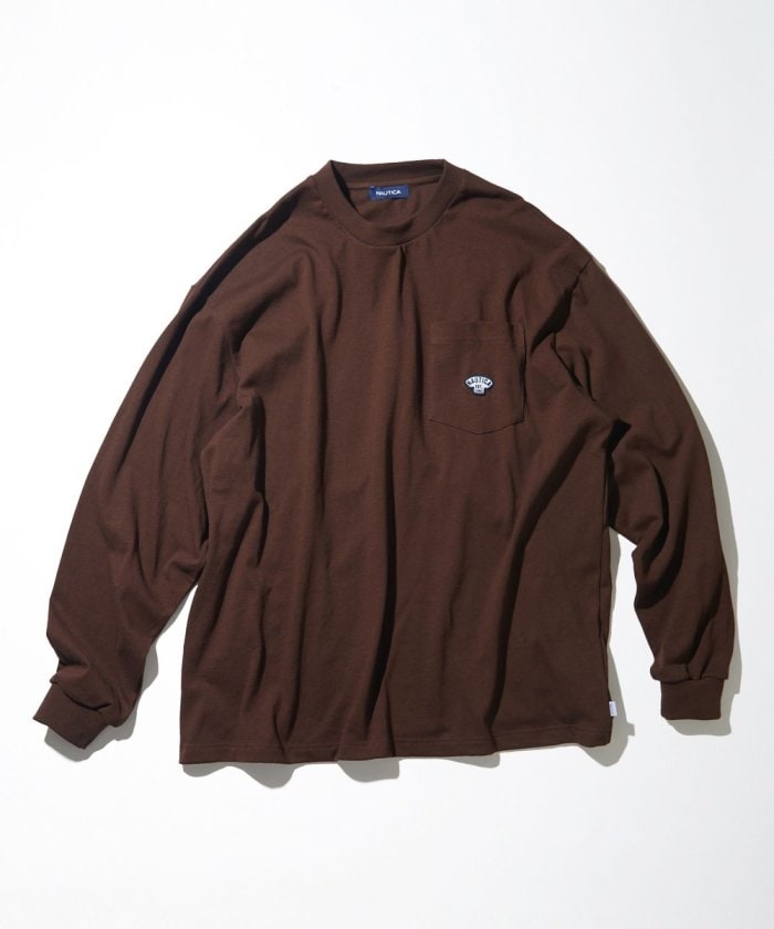 NAUTICA JAPAN Small Patch Logo Pocket L/S Tee