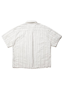 COOTIE PRODUCTIONS STRIPE SUCKER CLOTH OPEN COLLAR S/S SHIRT