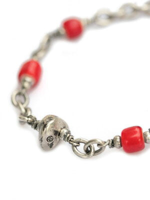 SunKu Antique Beads Chain & Beads Bracelet SK-027-Red