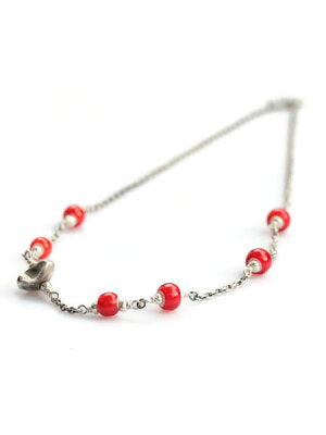 SunKu Antique Beads Chain & Beads Necklace Sk-026-Red