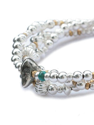 SunKu Mix Silver Beads Necklace & Bracelet SK-054