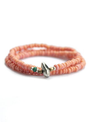SunKu Antique Beads Necklace & Bracelet Baby Pink LTD-002