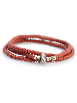 SunKu Antique Beads Necklace & Bracelet Brown LTD-020