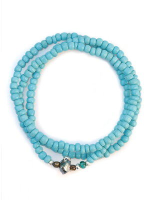 SunKu Antique Beads Necklace & Bracelet Mat Sax LTD-018