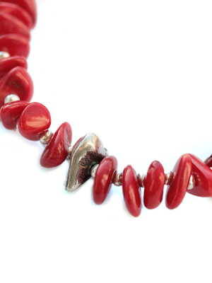 SunKu Large White Coral and Silver Necklace Red SK-033-RED