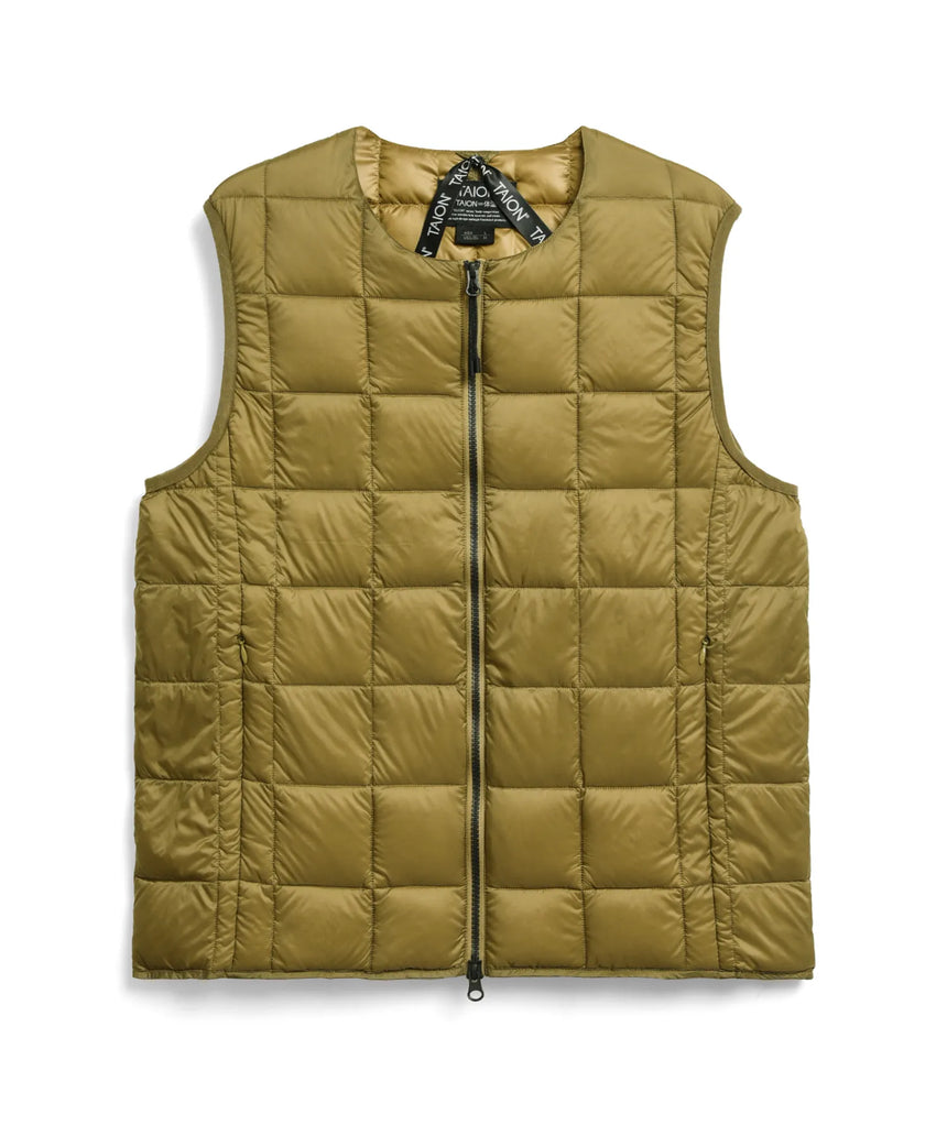 TAION Basic Crew Neck Double Zip Down Vest