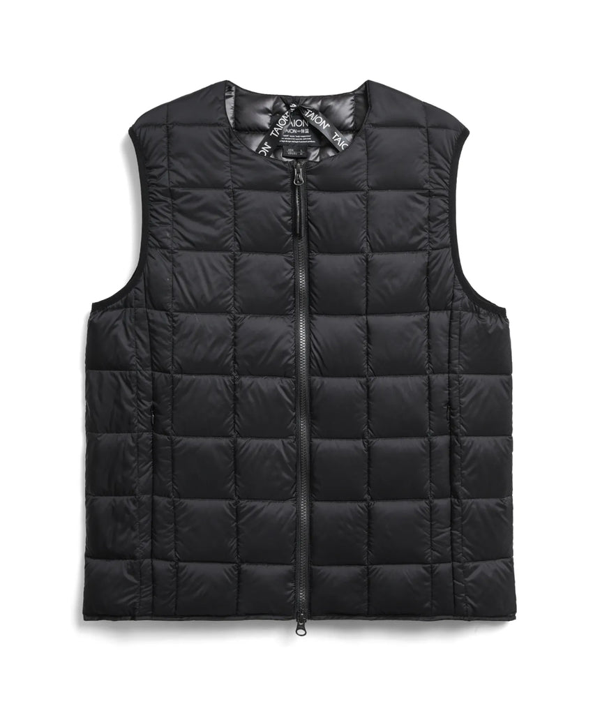 TAION Basic Crew Neck Double Zip Down Vest