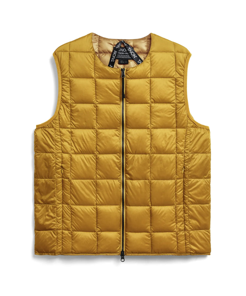 TAION Basic Crew Neck Double Zip Down Vest