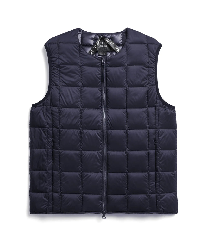 TAION Basic Crew Neck Double Zip Down Vest