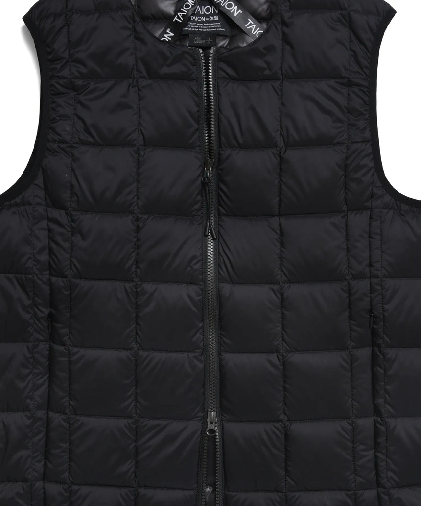 TAION Basic Crew Neck Double Zip Down Vest