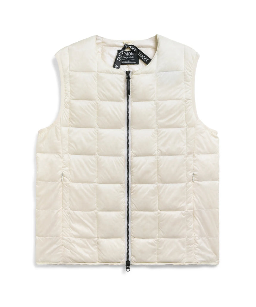 TAION Basic Crew Neck Double Zip Down Vest