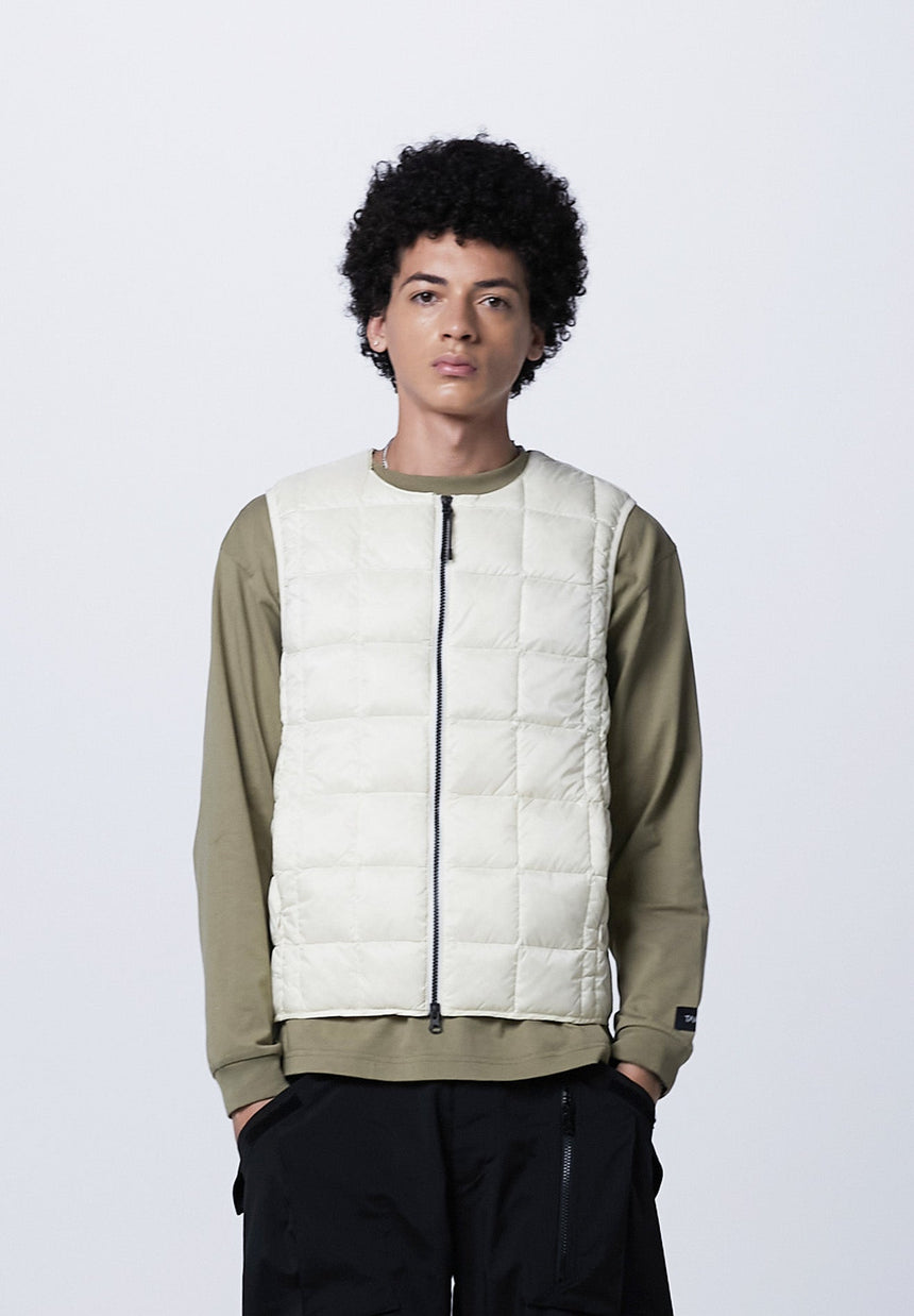 TAION Basic Crew Neck Double Zip Down Vest