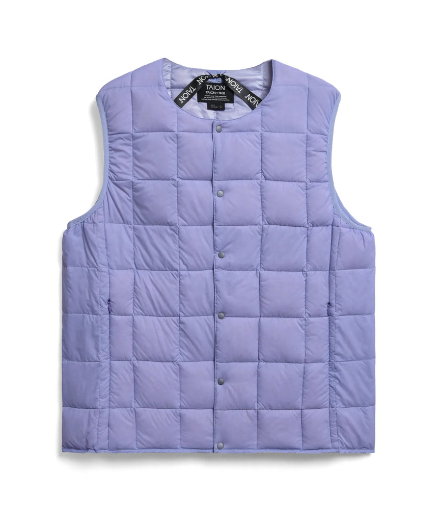 TAION Crew Neck Button Inner Down Vest