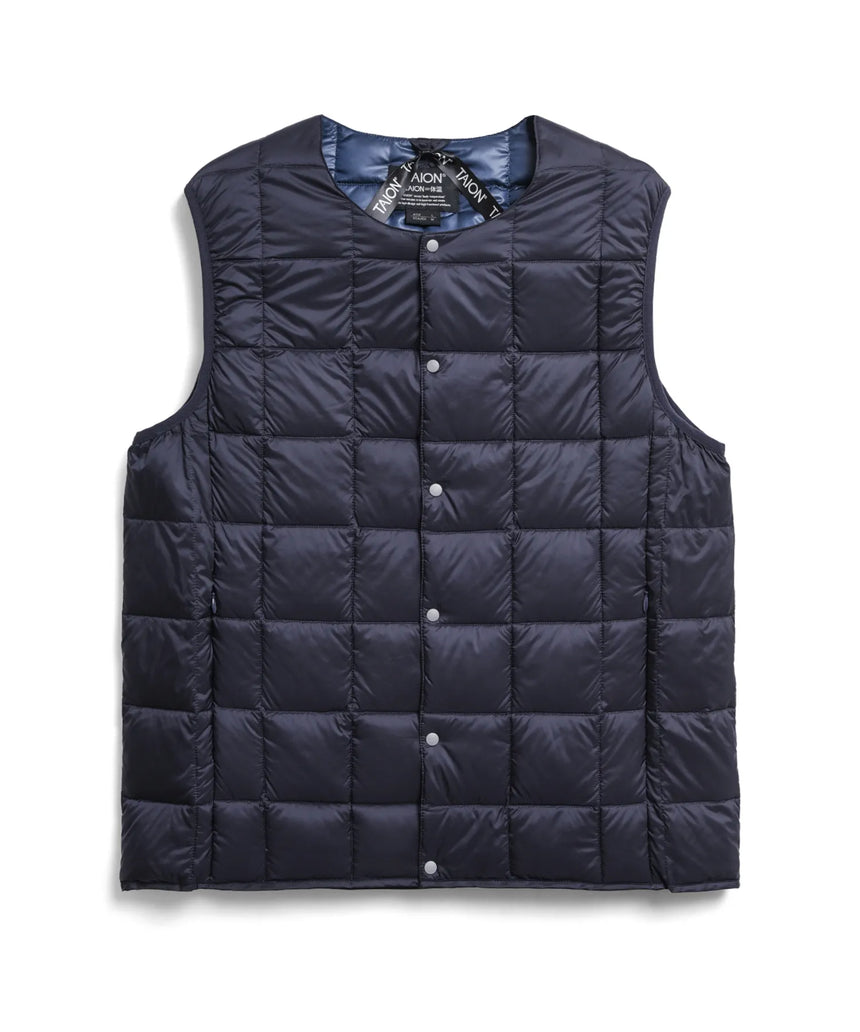 TAION Crew Neck Button Inner Down Vest