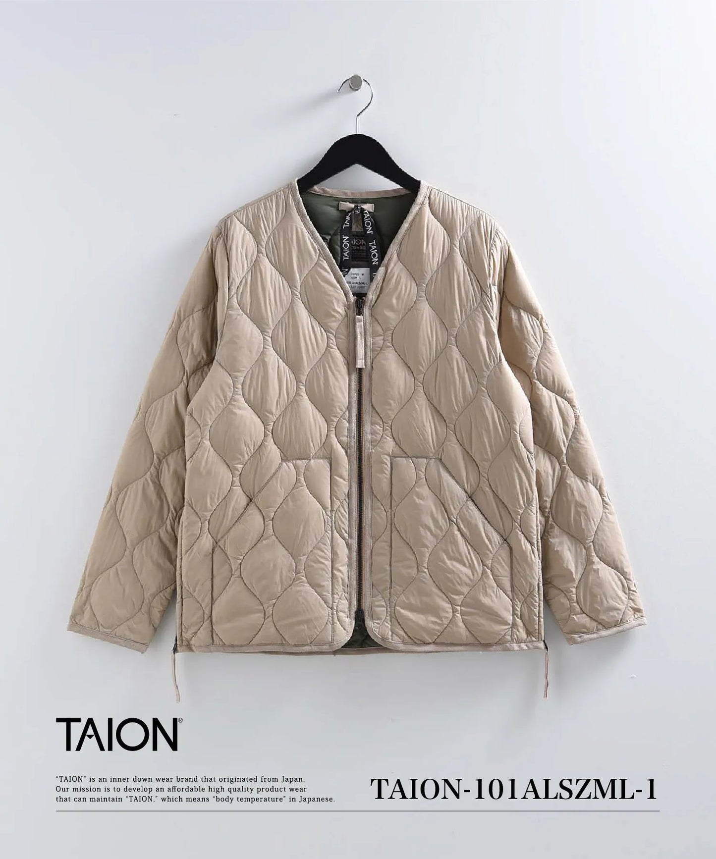TAION MILITARY V NECK W-ZIP DOWN JKT (SOFT SHELL)