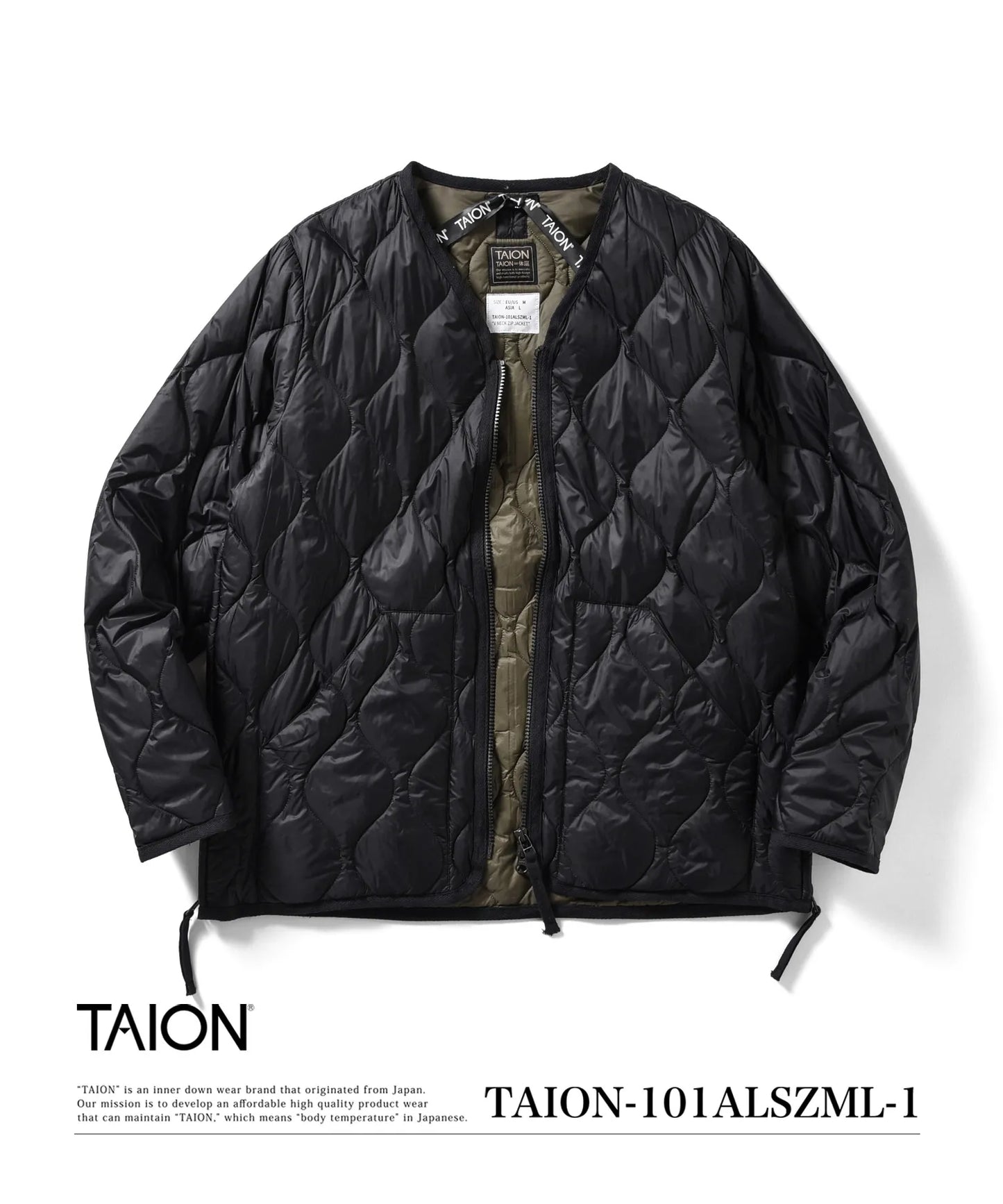 TAION MILITARY V NECK W-ZIP DOWN JKT (SOFT SHELL)