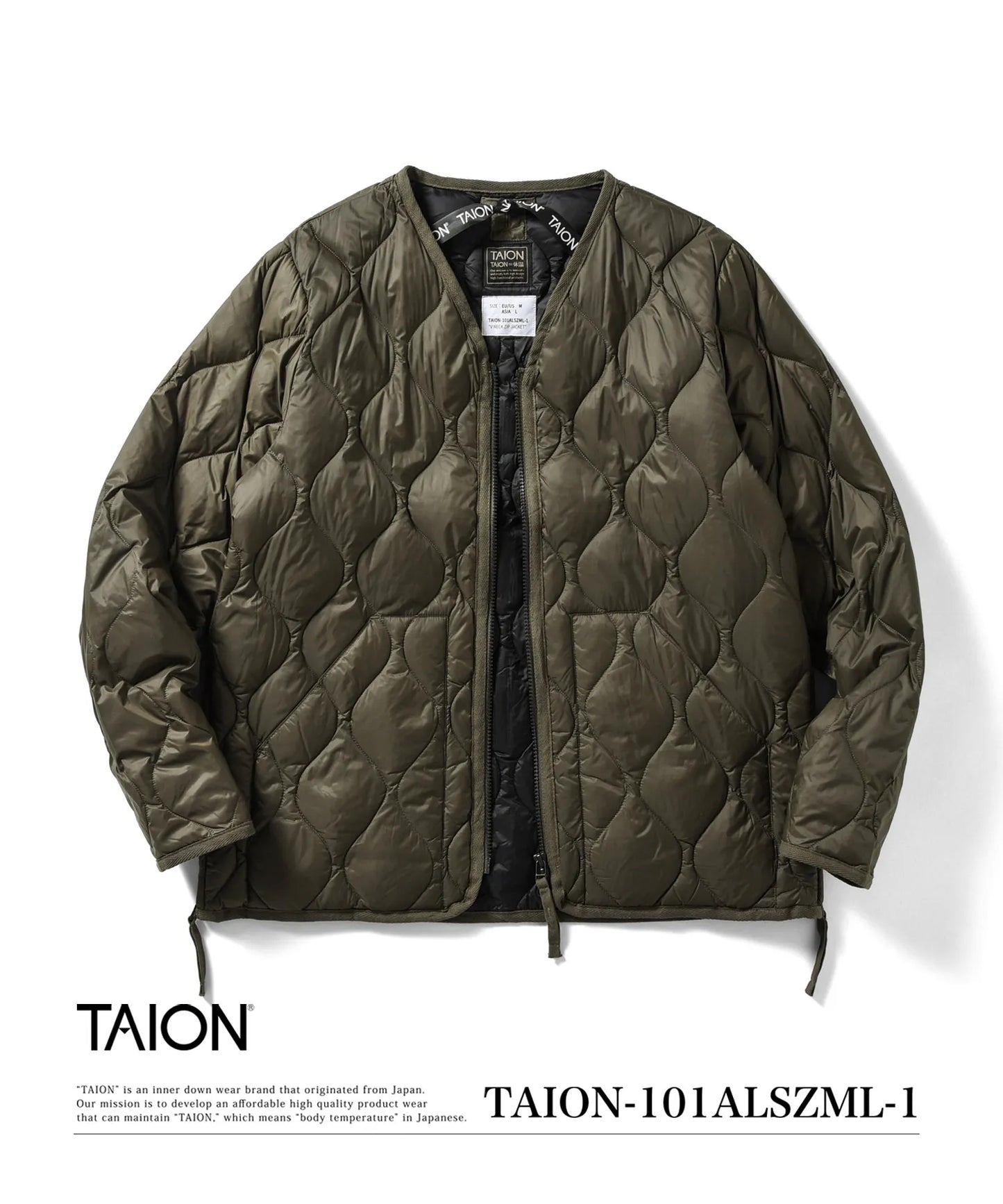 TAION MILITARY V NECK W-ZIP DOWN JKT (SOFT SHELL)
