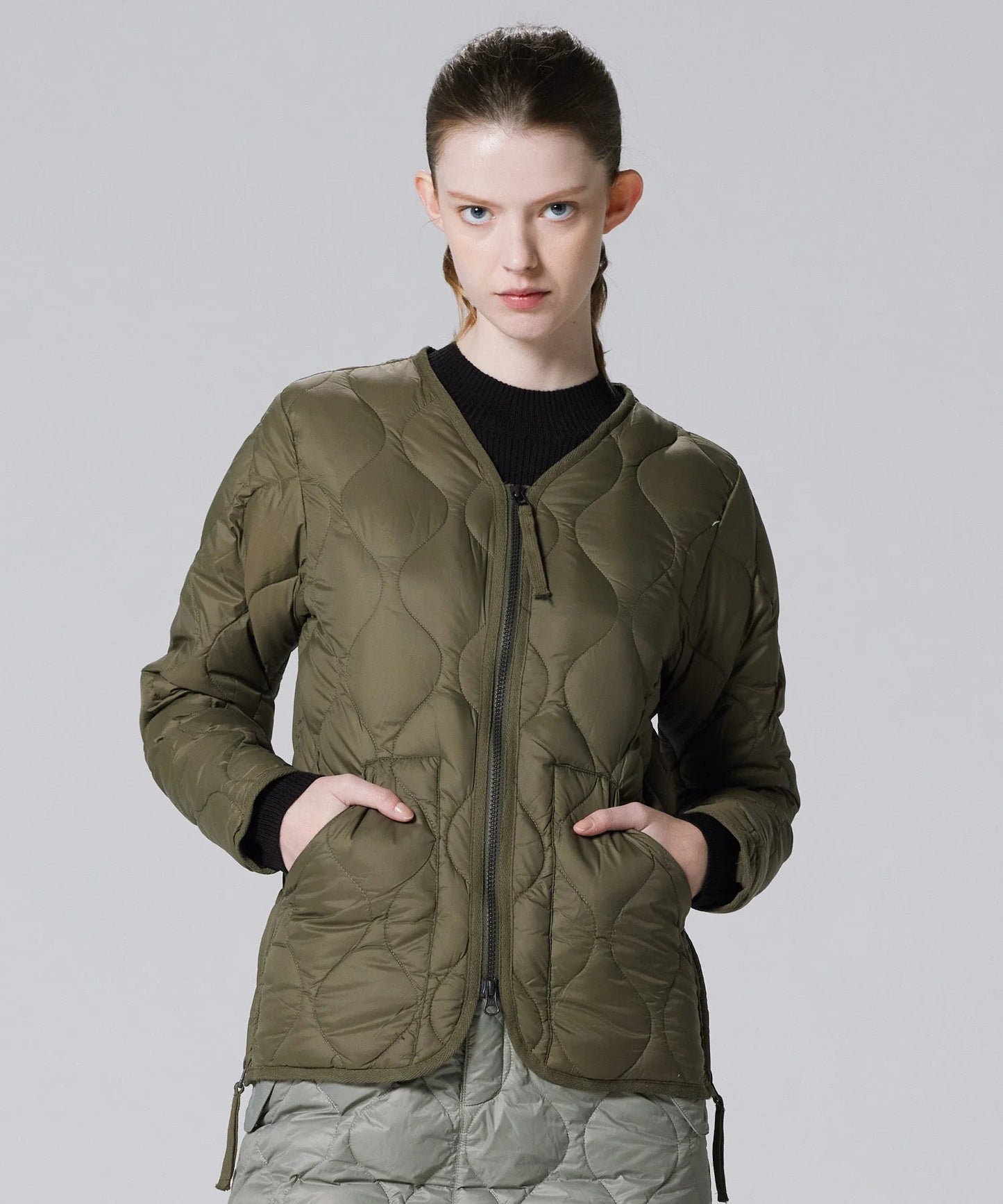 TAION MILITARY V NECK W-ZIP DOWN JKT (SOFT SHELL)