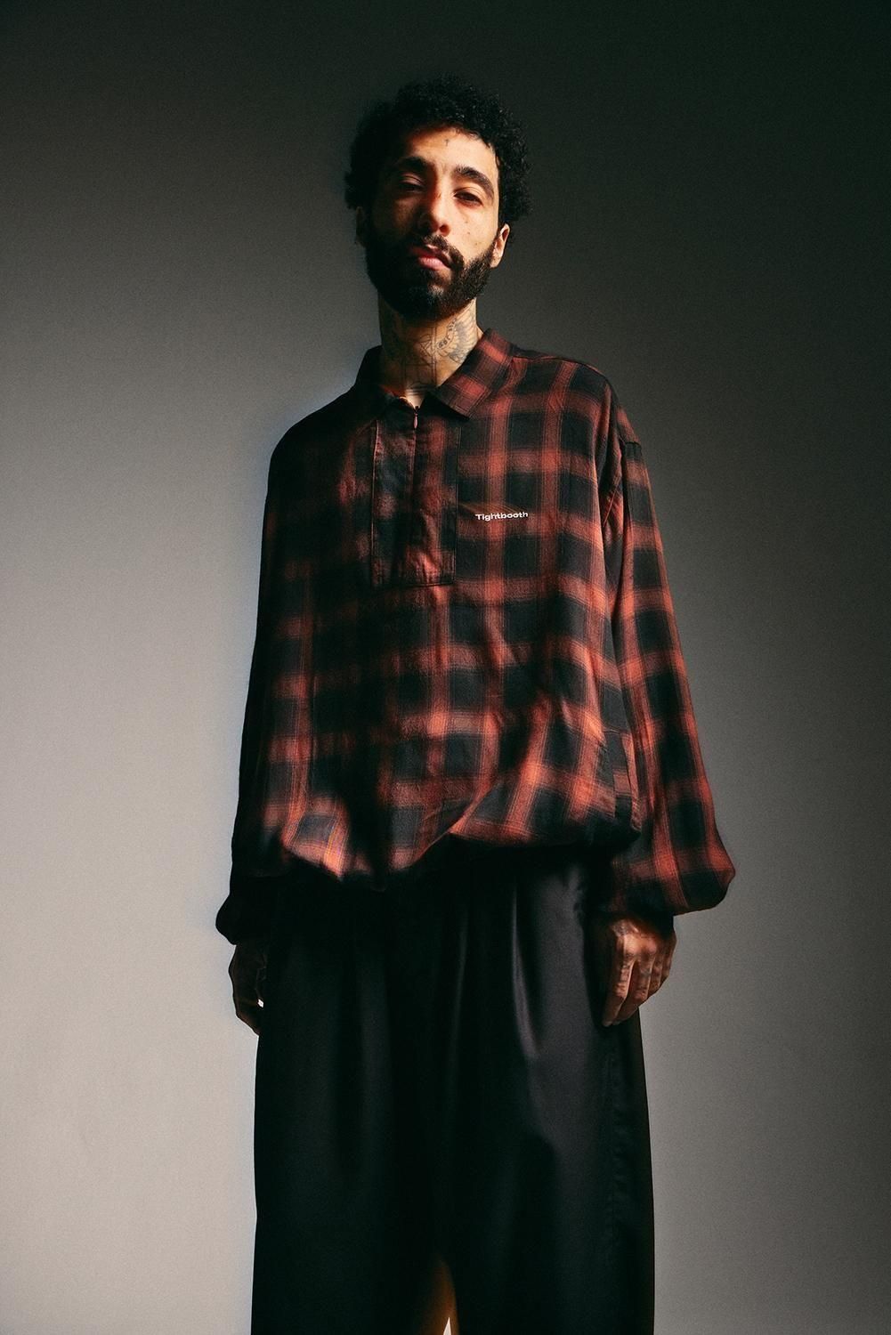 TIGHTBOOTH PLAID HALF ZIP L/S SHIRT