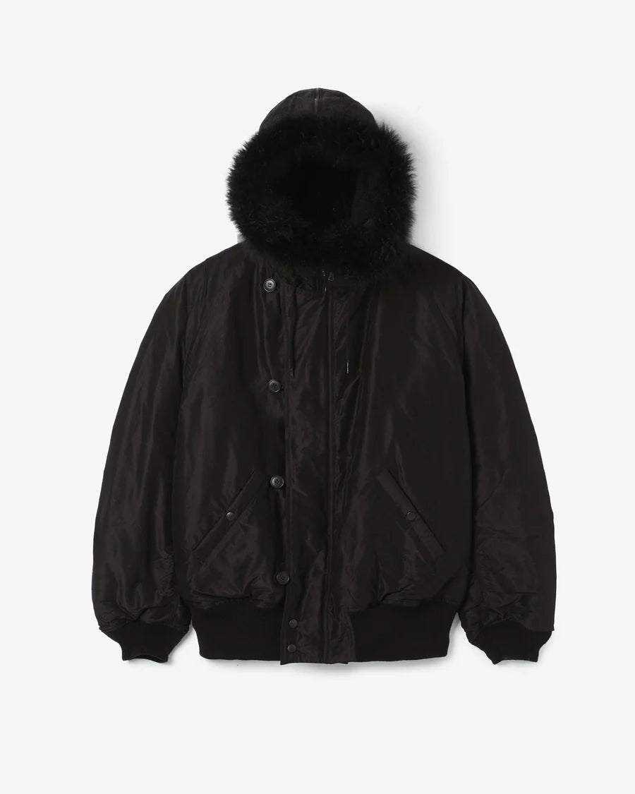 COMOLI Cotton Silk Military Hooded Jacket