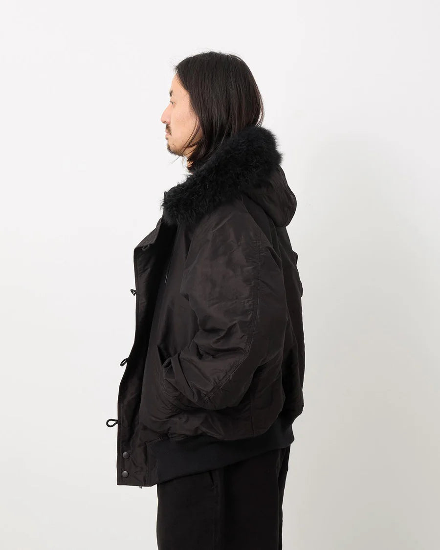 COMOLI Cotton Silk Military Hooded Jacket